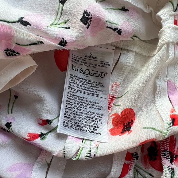 Banana Republic Off Shoulder Flower Print Knee Length  Dress Size 0 - Picture 14 of 15